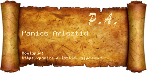 Panics Arisztid névjegykártya